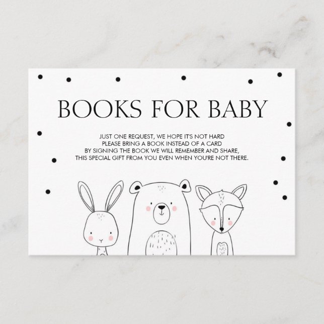 Tarjeta De Recepción Libros para bebé Trae un libro Woodland Animals Fo (Anverso)