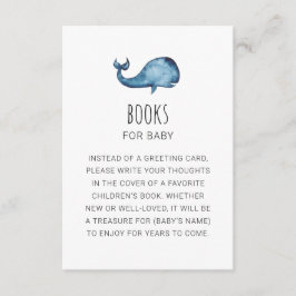 Tarjeta De Recepción Libros para bebé. Trae un pedido de libro. Ballena