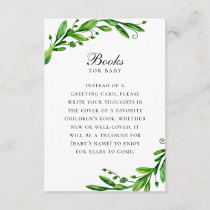 Tarjeta De Recepción Libros para bebé. Trae un pedido de libro. Verdor