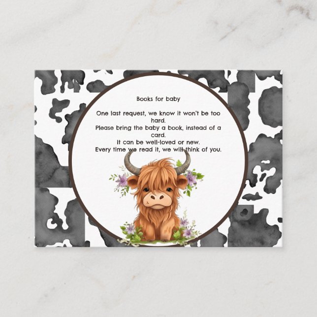 Tarjeta De Recepción Libros para bebé, vaca sagrada, estamos teniendo u (Anverso)