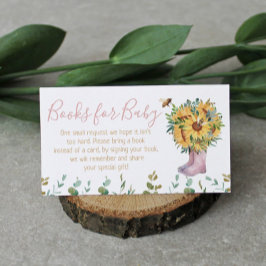 Tarjeta De Recepción Libros Para Bebés Acuarela Lluvia Rosa Abeja