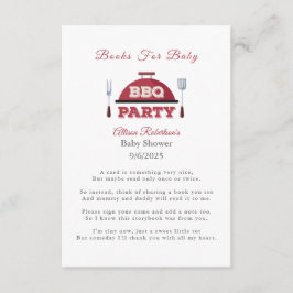 Tarjeta De Recepción Libros Para Bebés Al Aire Libre BBQ Baby Shower