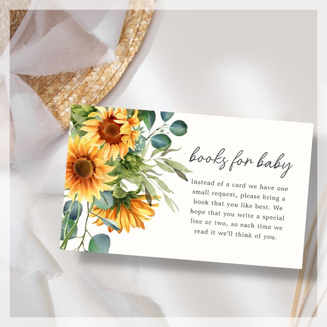 Tarjeta De Recepción Libros para bebés | Baby Shower girasol (Subido por el creador)