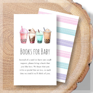Tarjeta De Recepción Libros para bebés Bubble Tea Boba Baby Shower