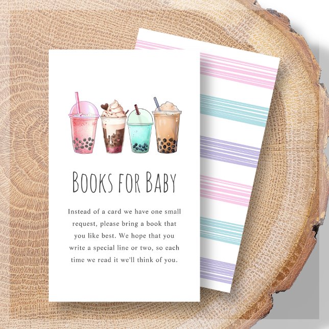 Tarjeta De Recepción Libros para bebés | Bubble Tea Boba Baby Shower (Subido por el creador)
