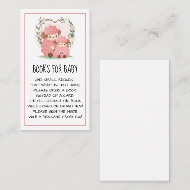 Tarjeta De Recepción Libros para bebés con lambres (Anverso / Reverso)