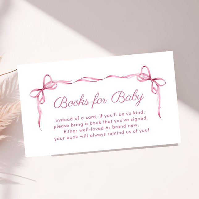 Tarjeta De Recepción Libros Para Bebés Coquette Bows Bebé Chica Ducha (Subido por el creador)