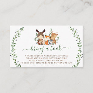 Tarjeta De Recepción Libros Para Bebés De Animales Forestales De Madera