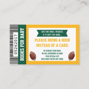 Tarjeta De Recepción Libros Para Bebés, Deportes, Fútbol Baby Shower
