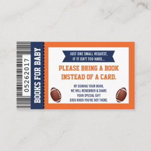 Tarjeta De Recepción Libros Para Bebés, Deportes, Fútbol Baby Shower