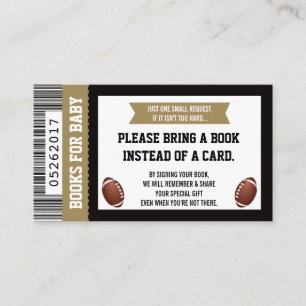 Tarjeta De Recepción Libros Para Bebés, Deportes, Fútbol Baby Shower