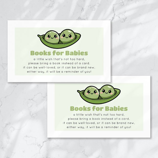 Tarjeta De Recepción Libros para bebes dos guisantes en un Baby Shower  (Subido por el creador)