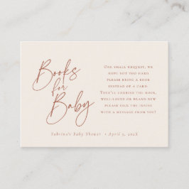 Tarjeta De Recepción Libros para bebés | Elegante Script Terra Cotta