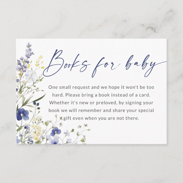 Tarjeta De Recepción Libros Para Bebés En Bloom Spring Floral Baby Show (Anverso)