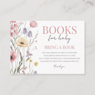 Tarjeta De Recepción Libros para Bebés en Flor Libritos para Bebés Flor