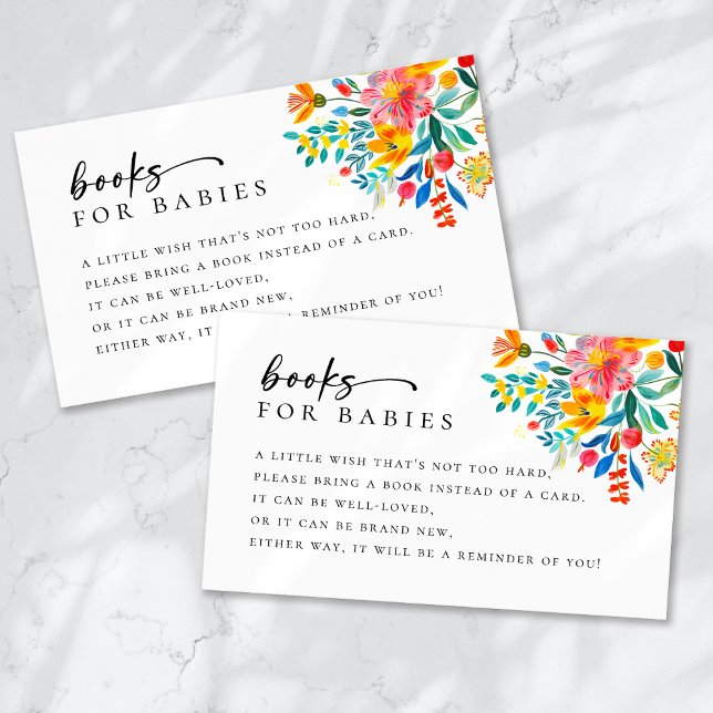 Tarjeta De Recepción Libros para bebés Floral Fiesta Baby Shower (Subido por el creador)