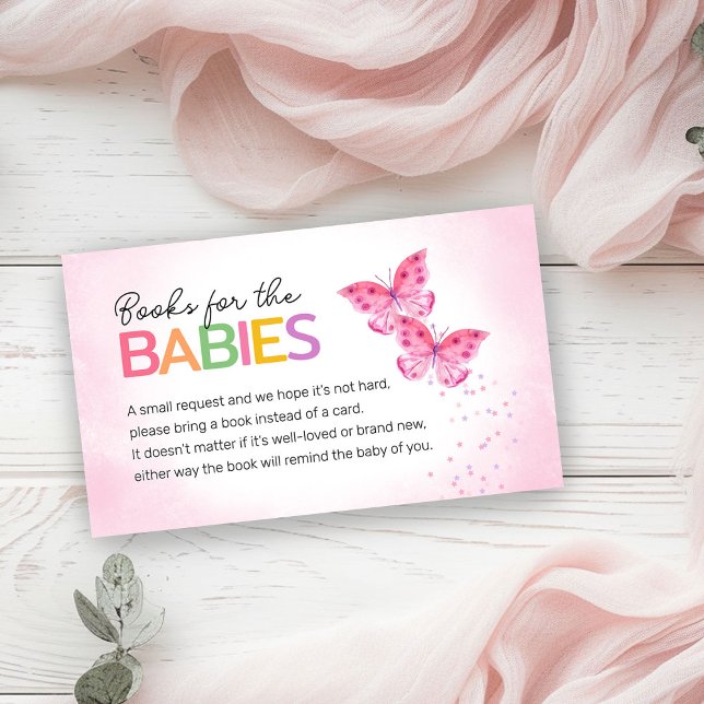 Tarjeta De Recepción Libros para bebés Gemelos de mariposas rosas (Subido por el creador)