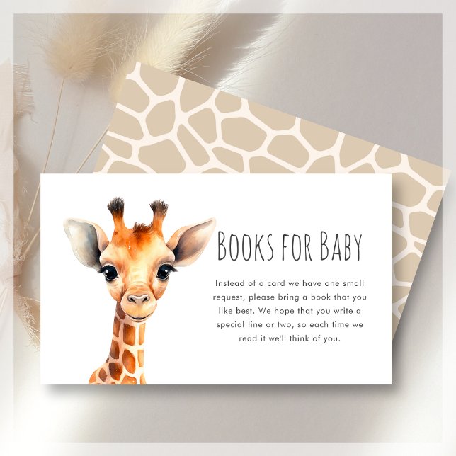 Tarjeta De Recepción Libros para bebés | Giraffe Baby Shower (Subido por el creador)