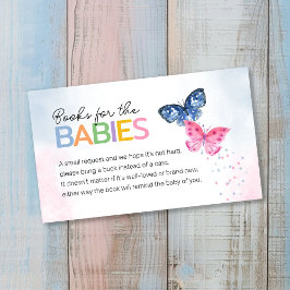 Tarjeta De Recepción Libros para bebés mariposas gemelos Baby Shower