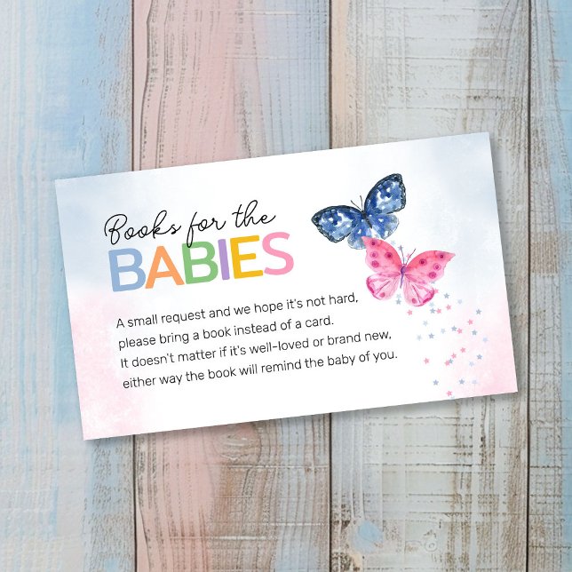 Tarjeta De Recepción Libros para bebés mariposas gemelos Baby Shower (Subido por el creador)