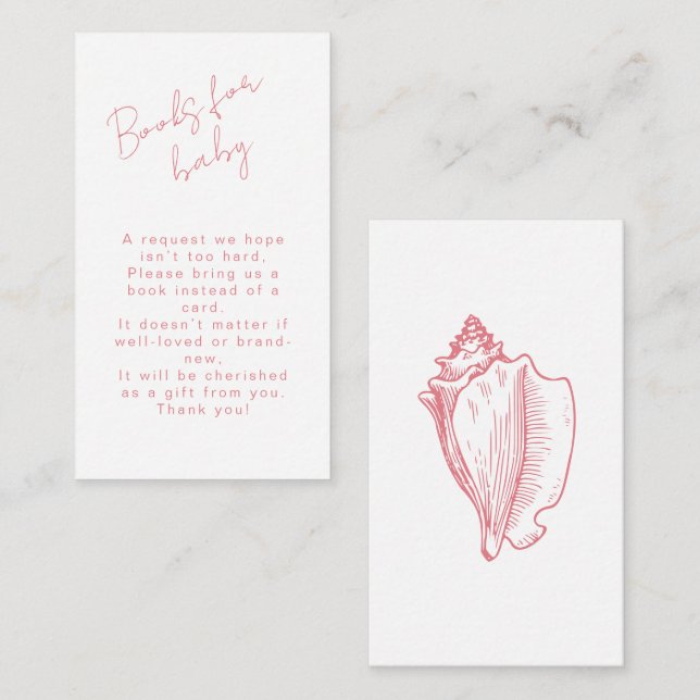 Tarjeta De Recepción Libros Para Bebés Moda De Lágrimas Rosadas Baby Sh (Anverso / Reverso)