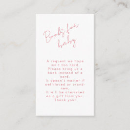 Tarjeta De Recepción Libros Para Bebés Moda De Lágrimas Rosadas Baby Sh