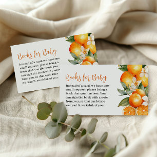 Tarjeta De Recepción Libros Para Bebés Naranja Cutie Baby Shower