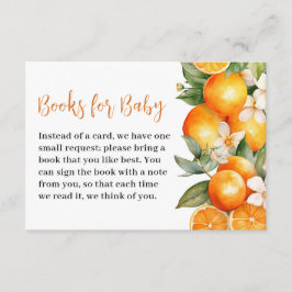 Tarjeta De Recepción Libros Para Bebés Naranja Cutie Baby Shower