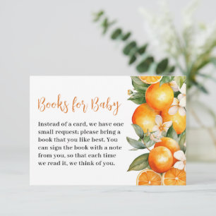 Tarjeta De Recepción Libros Para Bebés Naranja Cutie Baby Shower