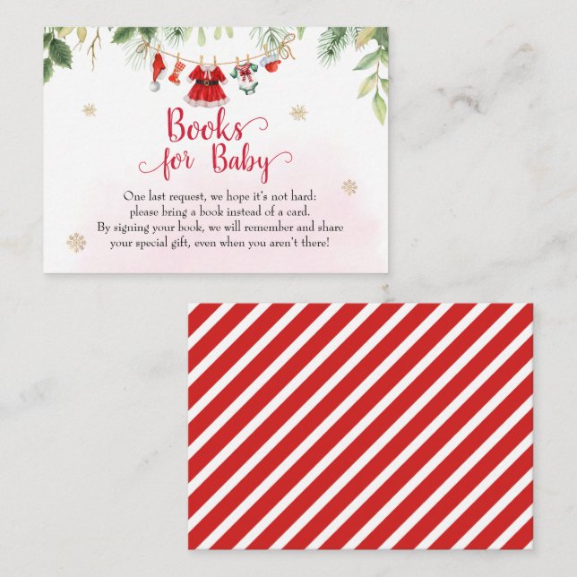 Tarjeta De Recepción Libros para bebés Navidades Santa Baby Clothesline (Anverso / Reverso)