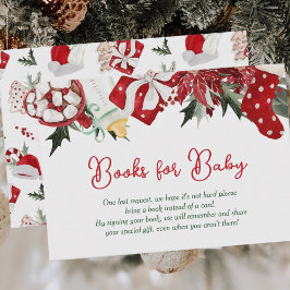 Tarjeta De Recepción Libros para bebés Navidades Santa Baby Shower