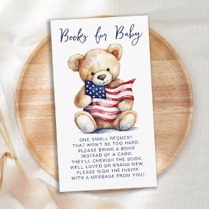 Tarjeta De Recepción Libros Para Bebés Patriótico Teddy Bear Baby Showe