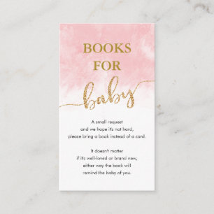 Tarjeta De Recepción Libros Para Bebés   Purpurina de oro color de agua