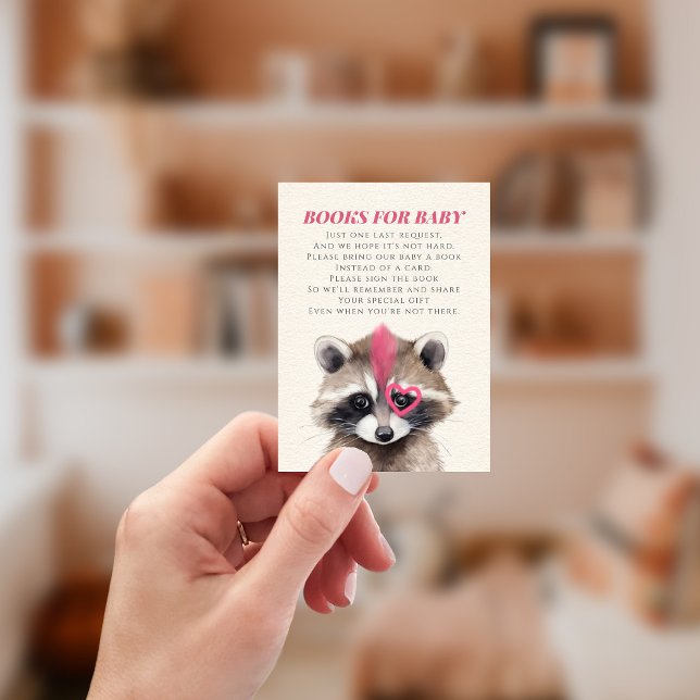 Tarjeta De Recepción Libros Para Bebés Raccoon Baby Shower Solicitud De (Subido por el creador)