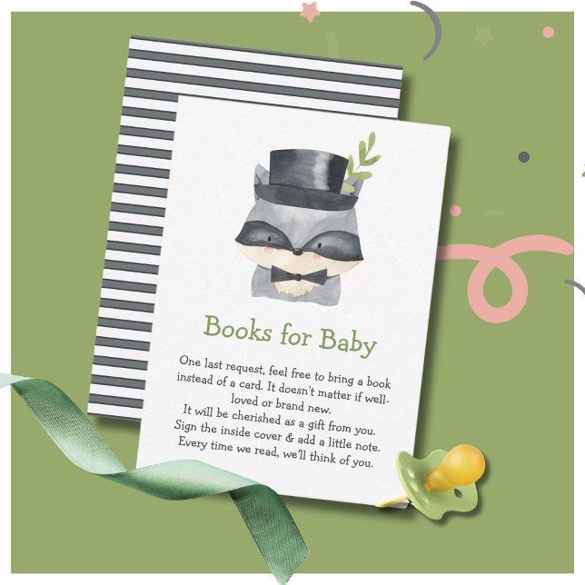 Tarjeta De Recepción Libros Para Bebés | Raccoon Cute Baby (Subido por el creador)