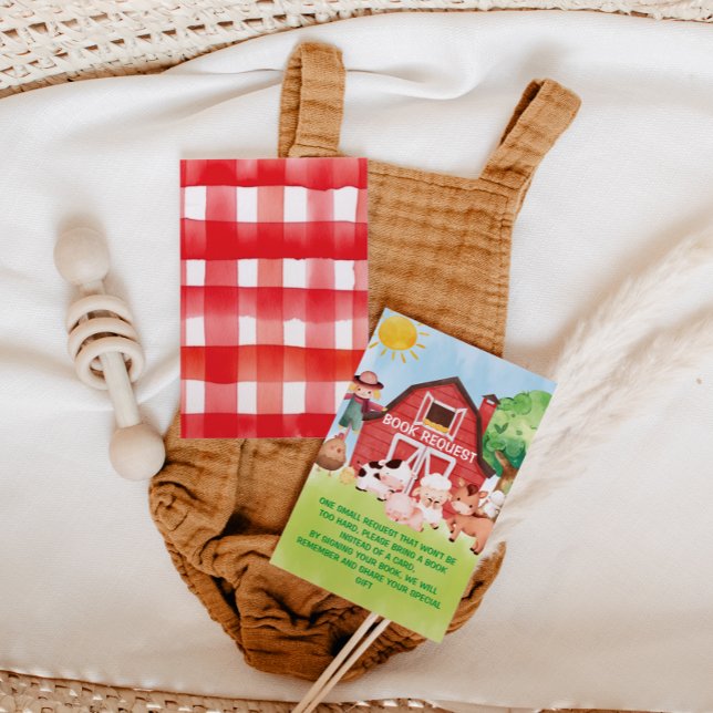 Tarjeta De Recepción Libros Para Bebés Red Green Farm Animals Baby Show (Subido por el creador)
