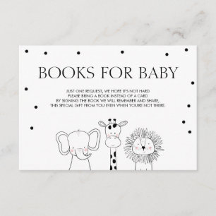 Tarjeta De Recepción Libros para bebés Trae un libro Safari Animals Jun