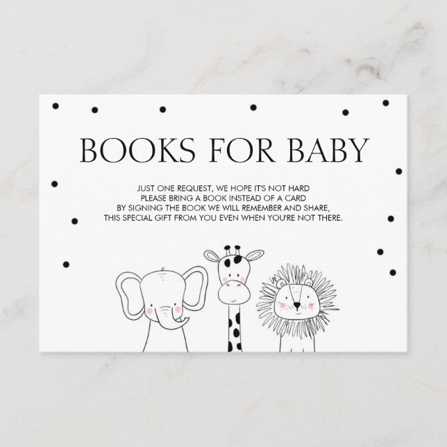 Tarjeta De Recepción Libros para bebés Trae un libro Safari Animals Jun (Anverso)