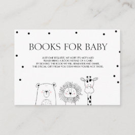 Tarjeta De Recepción Libros para bebés Traer un libro Black White Anima