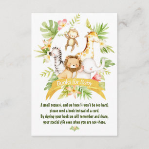 Tarjeta De Recepción Libros para bebés y cajas de carros Safari Animale