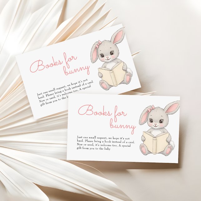 Tarjeta De Recepción Libros Para Bunny Rubor Pink Baby Shower (Subido por el creador)
