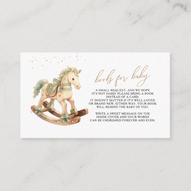 Tarjeta De Recepción Libros para Caballo Rocante Infantil (Anverso)