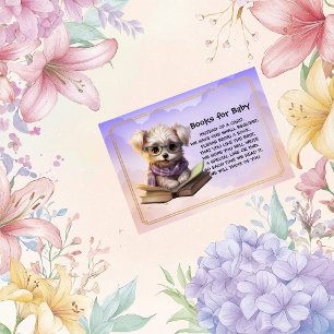 Tarjeta De Recepción Libros para cachorro de bebé leyendo un libro