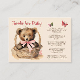 Tarjeta De Recepción Libros para Chicas de oso para bebés