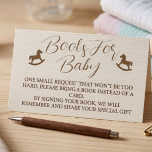 Tarjeta De Recepción Libros para ducha de bebé rayados