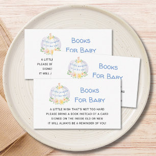 Tarjeta De Recepción Libros para el Baby Shower de Baby Pumpkin Boy