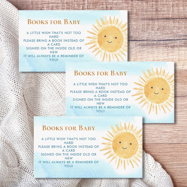 Tarjeta De Recepción Libros para el Baby Shower de Baby Sun Boy (Subido por el creador)