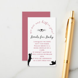 Tarjeta De Recepción Libros para el Baby Shower de Gatito Chic Rosa Niñ