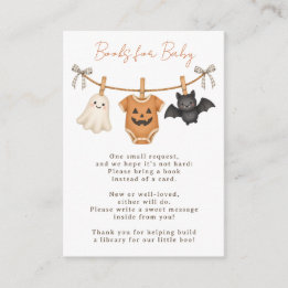 Tarjeta De Recepción Libros para el baby shower de Halloween de Little 