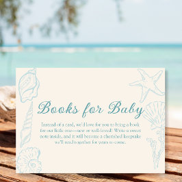 Tarjeta De Recepción Libros para el Baby Shower de la Playa de Conchas